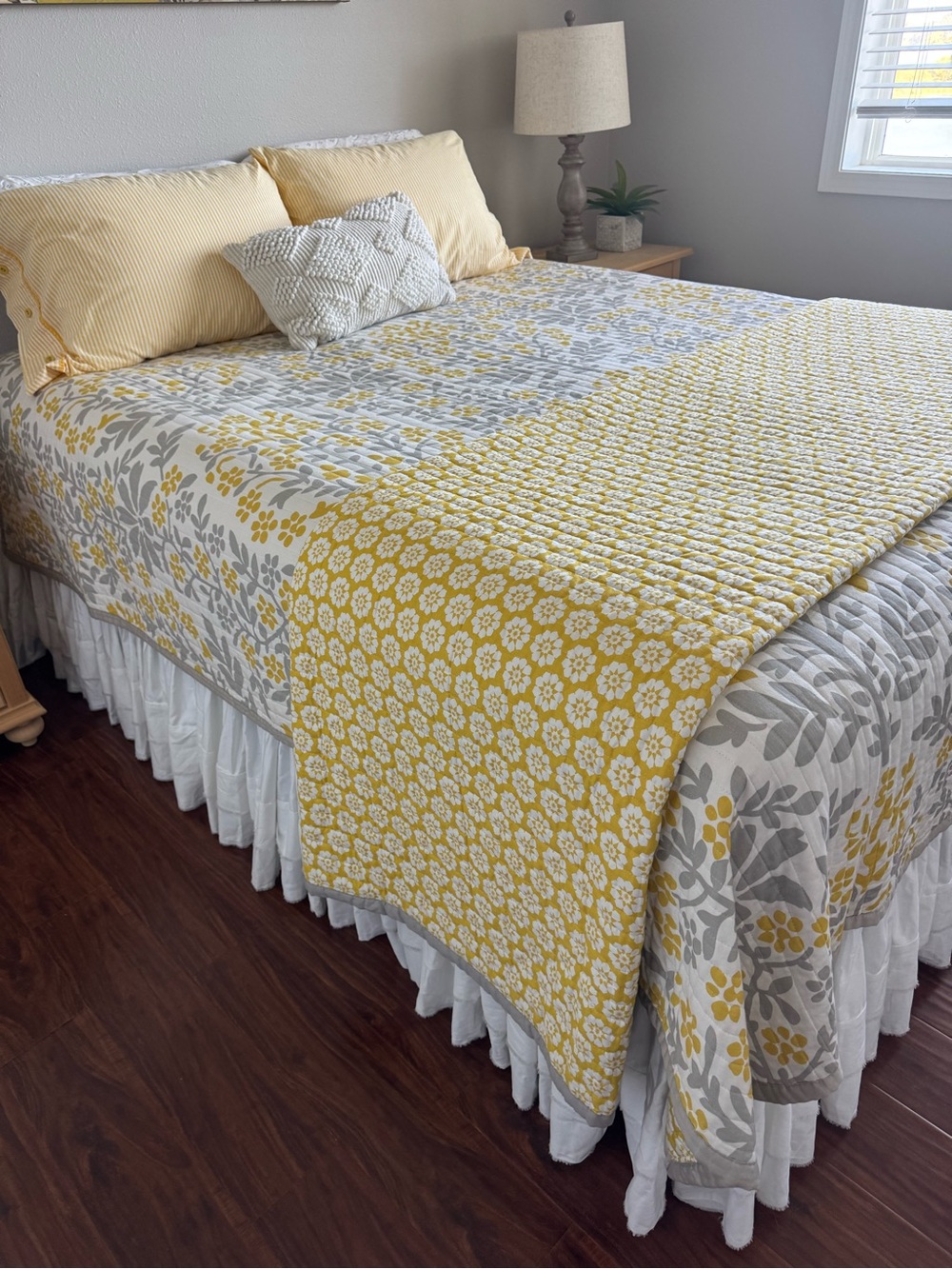 Dwell Studio Yellow Gray Mandala Queen Quilt